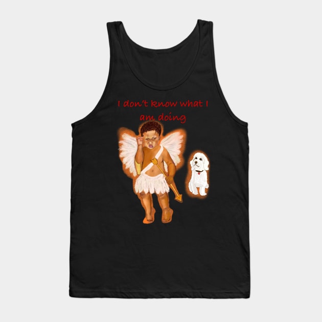 I don’t know what I am doing Cavapoo Cavoodle  Cavapoochon and the angel boy - cute cavalier King Charles spaniel Bichon frise Tank Top by Artonmytee